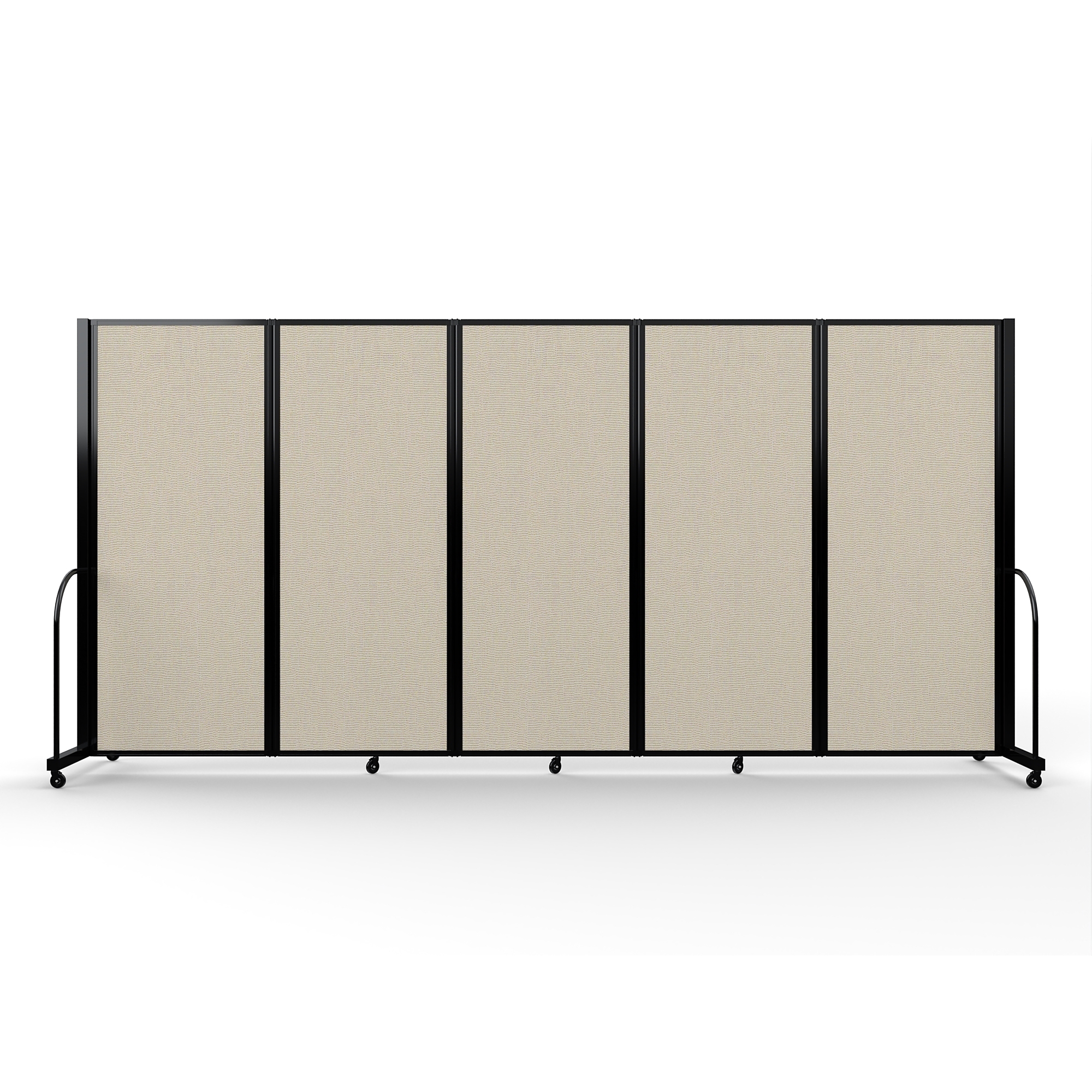 Screenflex Full Motion Divider, 6'10" x 14'1", Black Frame, Sand